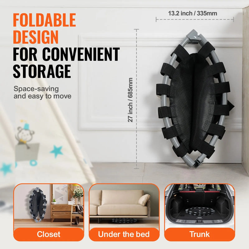 Saliekams bērnu batuts 91 cm mazuļiem iekštelpām un ārtelpām