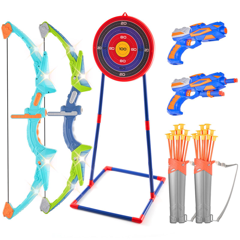 VEVOR Bērnu Loka un Bultu Komplekts ar LED, 2 Gab., 20 Bultas, 2 Pistoles