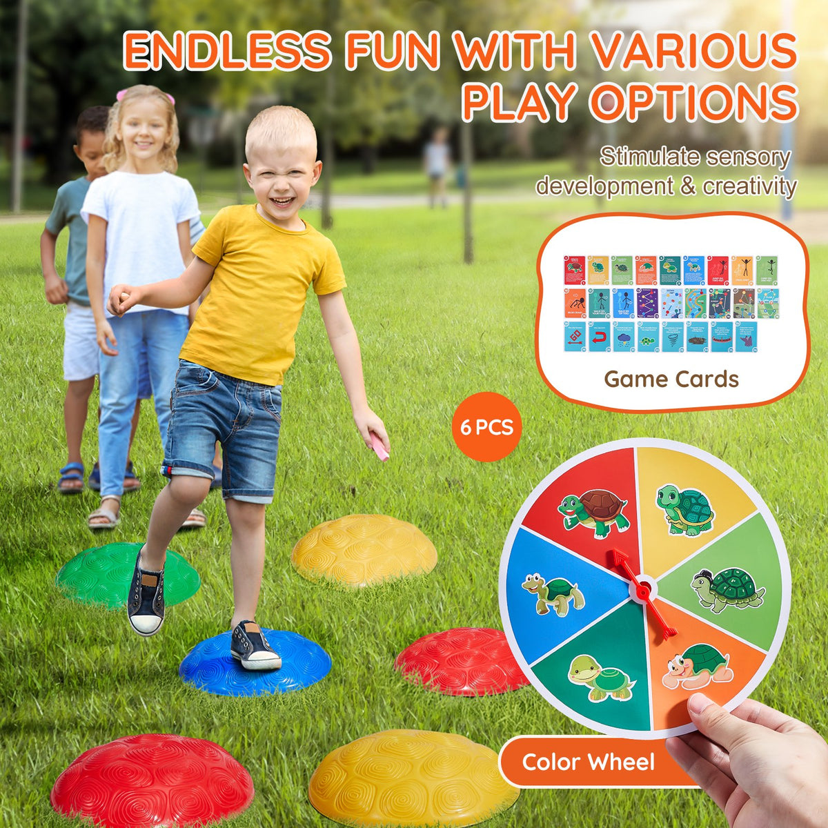 VEVOR children's balance stepping stones for obstacle course, 6 pcs