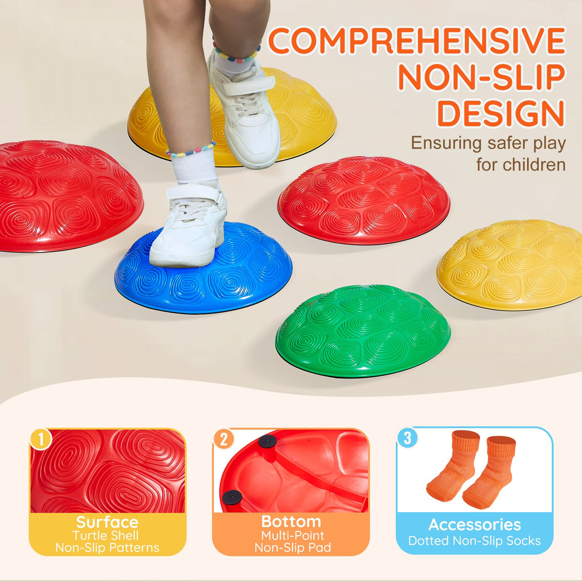 VEVOR children's balance stepping stones for obstacle course, 6 pcs