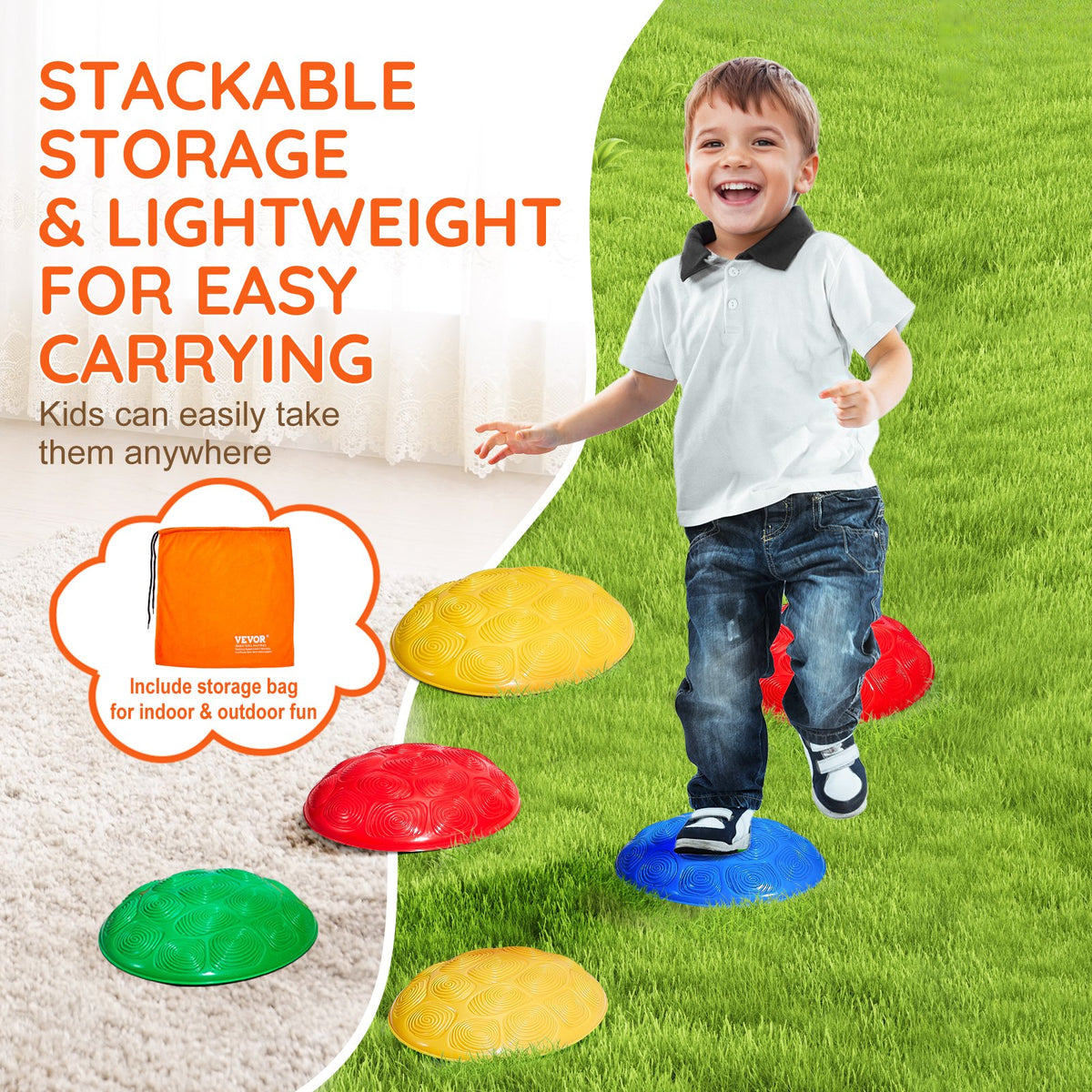 VEVOR children's balance stepping stones for obstacle course, 6 pcs
