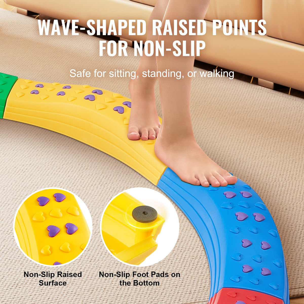 VEVOR children's balance board and stepping stones, 8 pieces