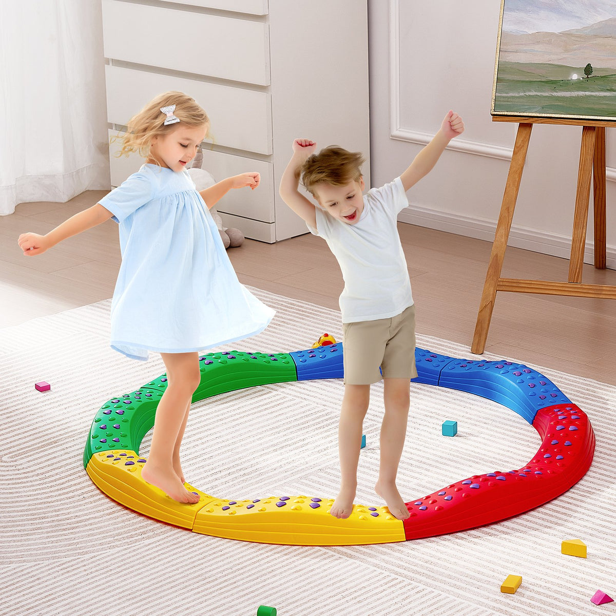 VEVOR children's balance board and stepping stones, 8 pieces