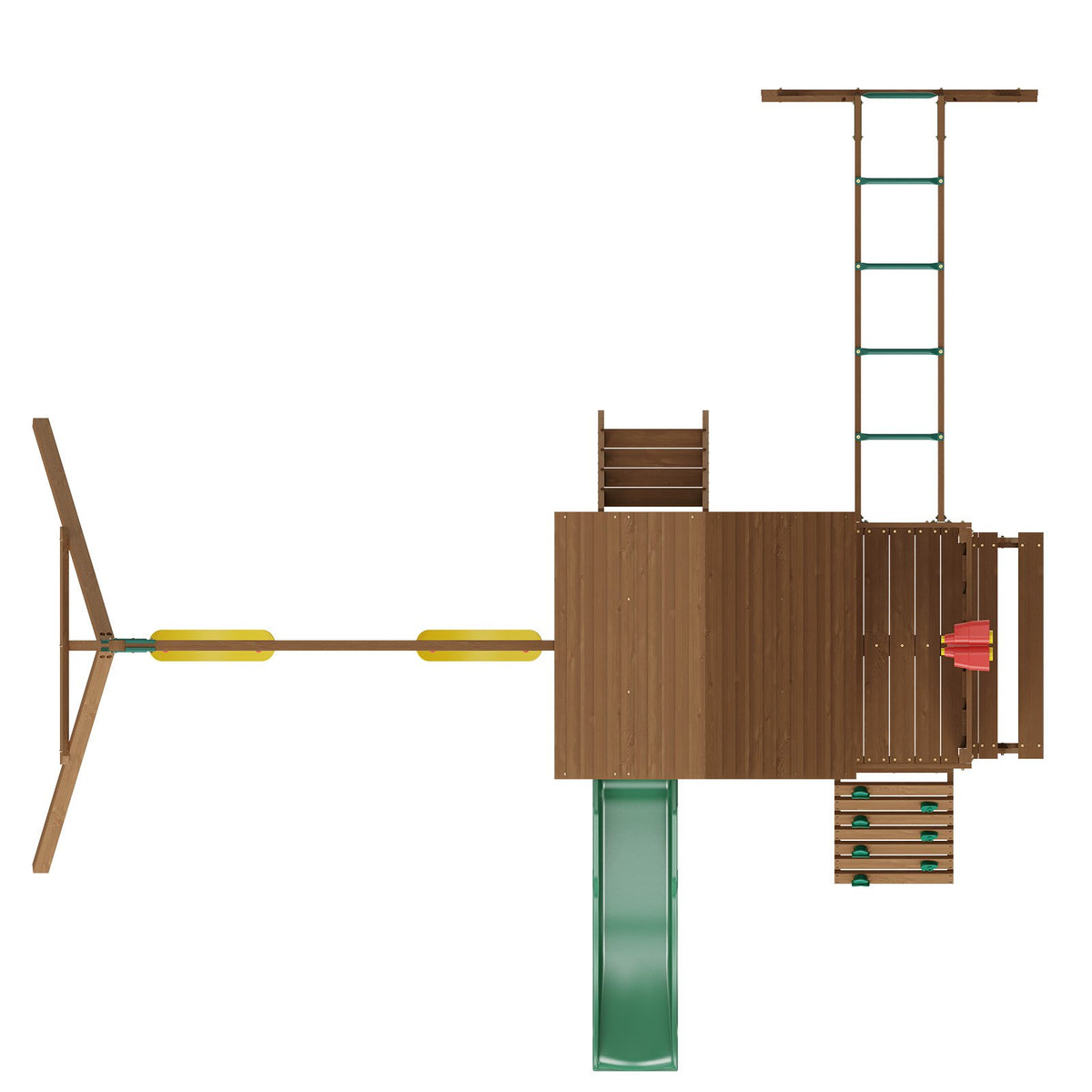 VEVOR 10-in-1 Wooden Swing Set with 1.8 m Slide and Tower, Outdoor Playground