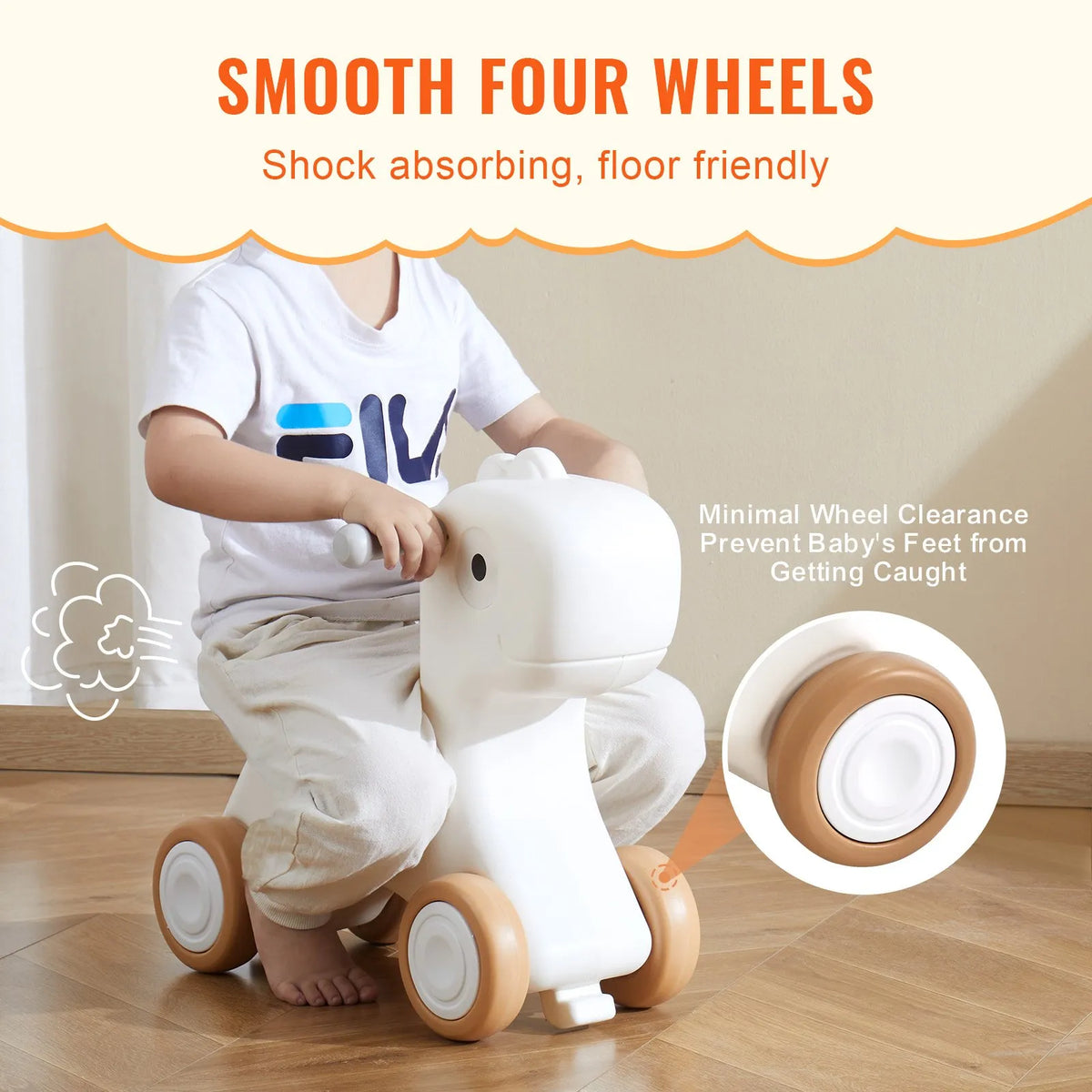 VEVOR 3 in 1 Rocking Horse for Children 1–3 Years with Balance Board and Wheels, up to 36 kg, Red