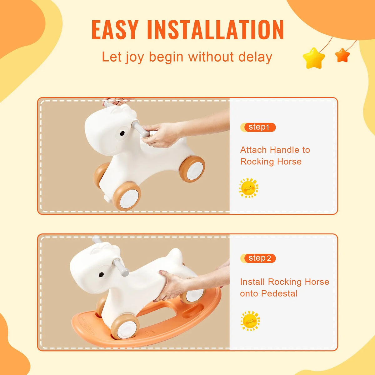 VEVOR 3 in 1 Rocking Horse for Children 1–3 Years with Balance Board and Wheels, up to 36 kg, Red