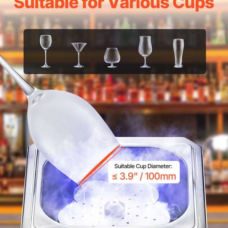 VEVOR komerciālais stikla saldētājs, CO2 alus glāžu dzesētājs, ātrās saldēšanas mašīna