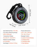 VEVOR oglekļa dioksīda (CO₂) monitors ar temperatūras un mitruma displeju, CO₂ kontrolieris ar 4,57 m NDIR sensora kabeli, pārnēsājams CO₂ sensors lietošanai ārā, mājās, birojā un automašīnā