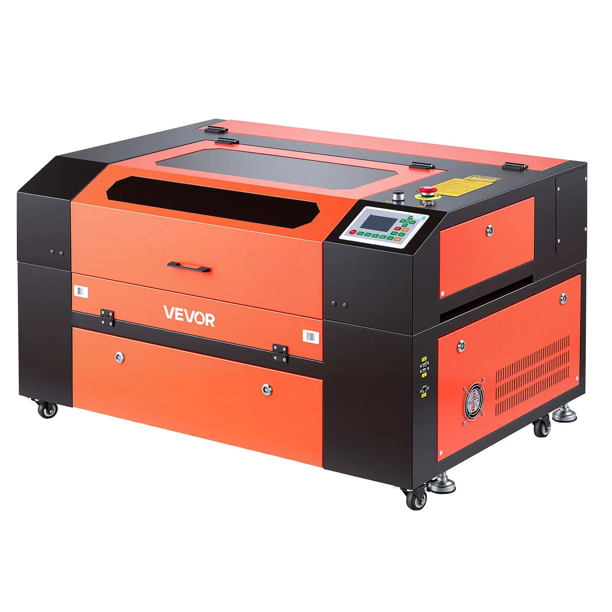 VEVOR 60 W CO₂ lāzera gravēšanas un griešanas iekārta 600 × 400 mm ar 4 virzienu gaisa padevi, LightBurn, CorelDRAW, RDWorks