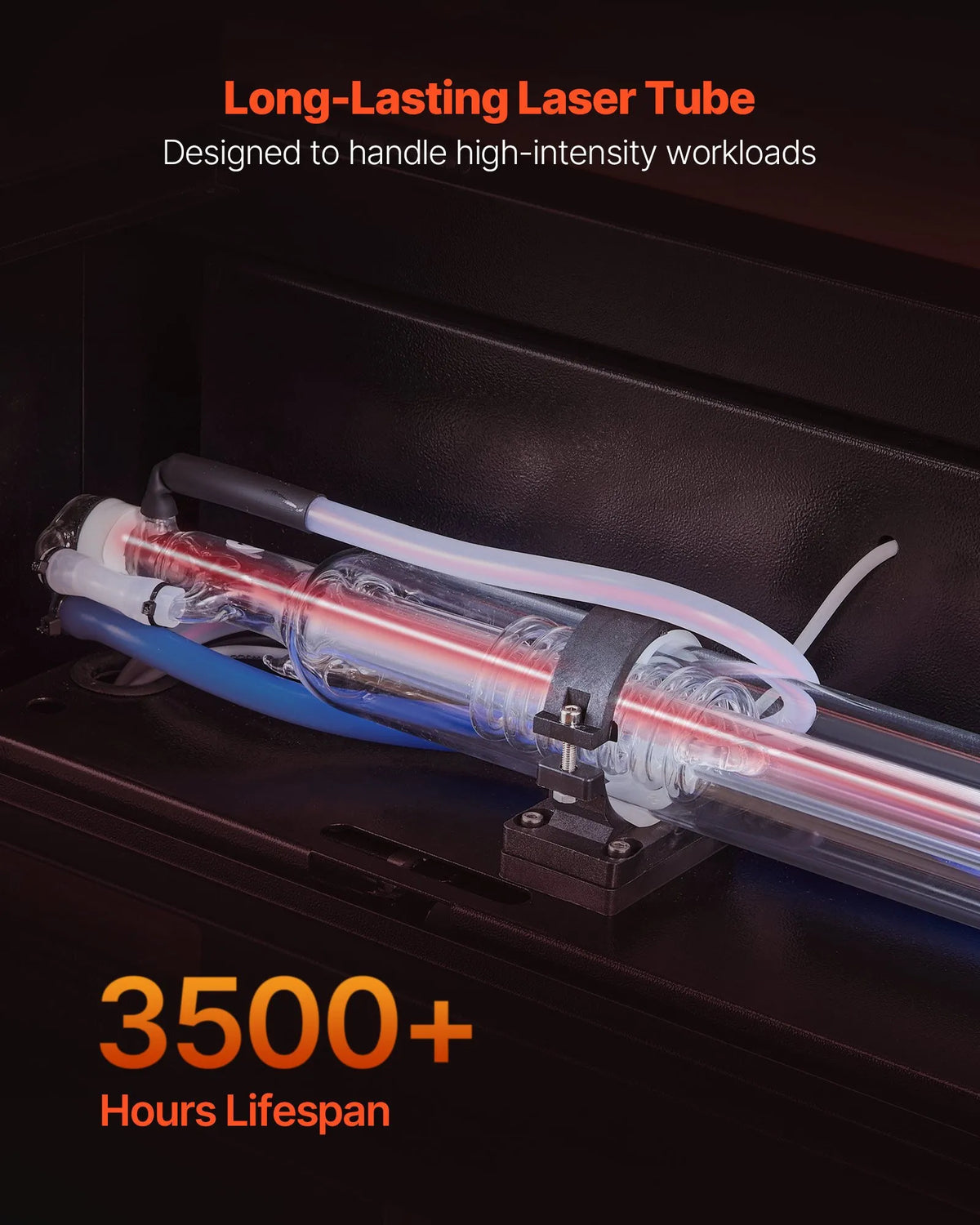 VEVOR 50 W CO₂ lāzera gravēšanas un griešanas iekārta 500 × 300 mm ar 4 virzienu gaisa padevi, LightBurn, CorelDRAW, RDWorks