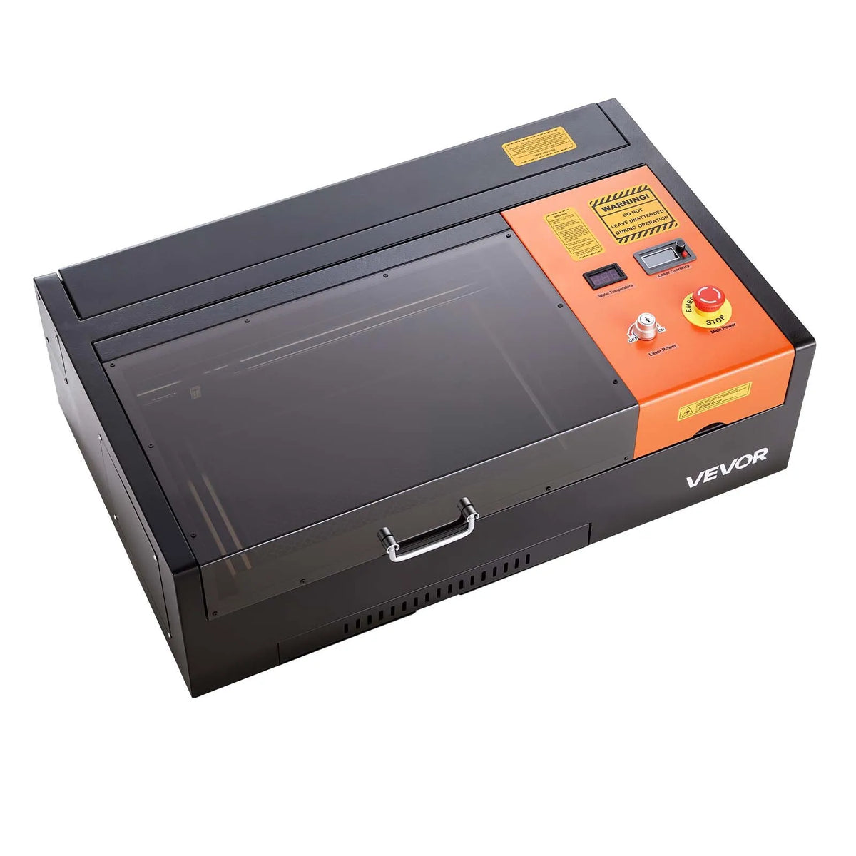 VEVOR 45 W Desktop CO₂ Laser Engraving and Cutting Machine 300 × 200 mm with Rotary Axis and Air Assist, LightBurn, CorelDRAW, GRBL