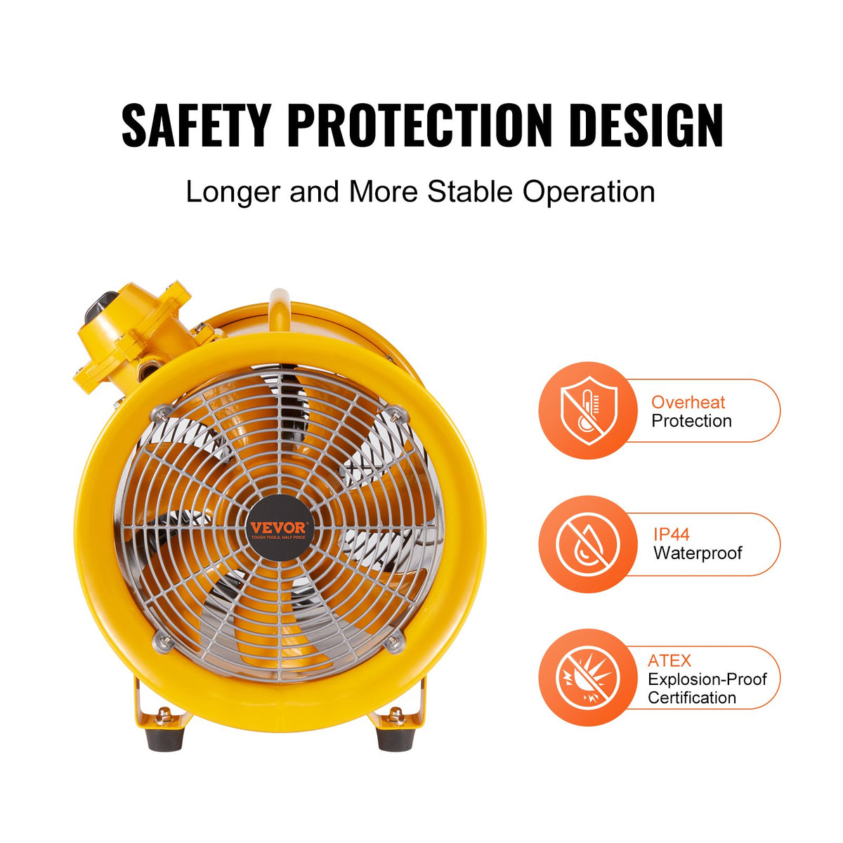 VEVOR 304.8mm Exhaust Fan Blower Portable with 3m Power Cable - Industrial Fan