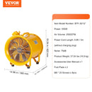 VEVOR 304.8mm Izplūdes Ventilators Pūtejs Pārnēsājams ar 3m Strāvas Vadu - Industrijas Ventilators