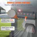 VEVOR Autonojume  3.7 x 6 m ar paceļamiem ventilējamiem logiem, ar noņemamām sānu sienām, ūdensizturīgs un UV izturīgs, pārsegs  automašīnām, laivām, kravai u.c., balts