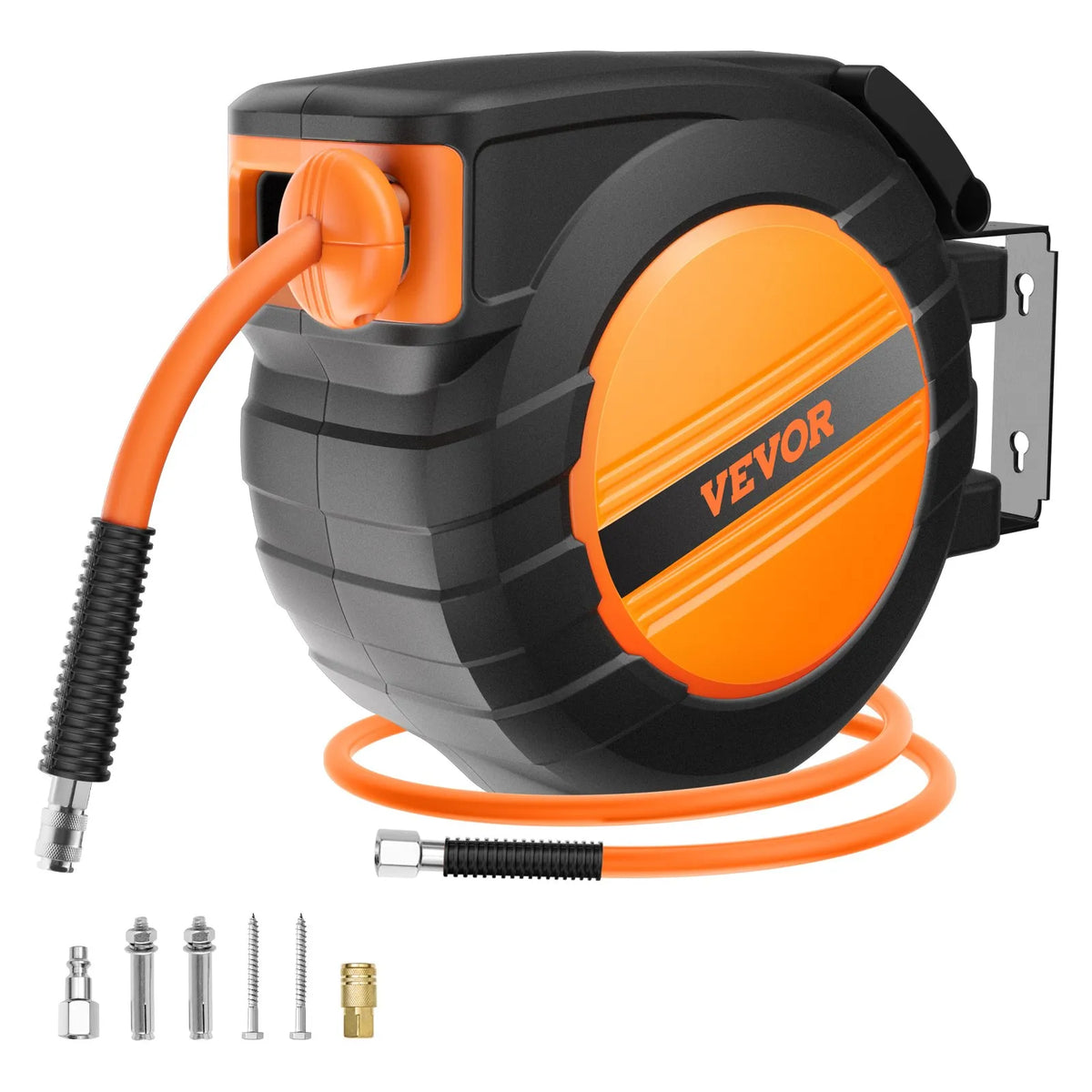 VEVOR Air Hose Reel, Retractable, 9.53 mm, 15 m, Hybrid, with Housing, 20 bar / 300 PSI