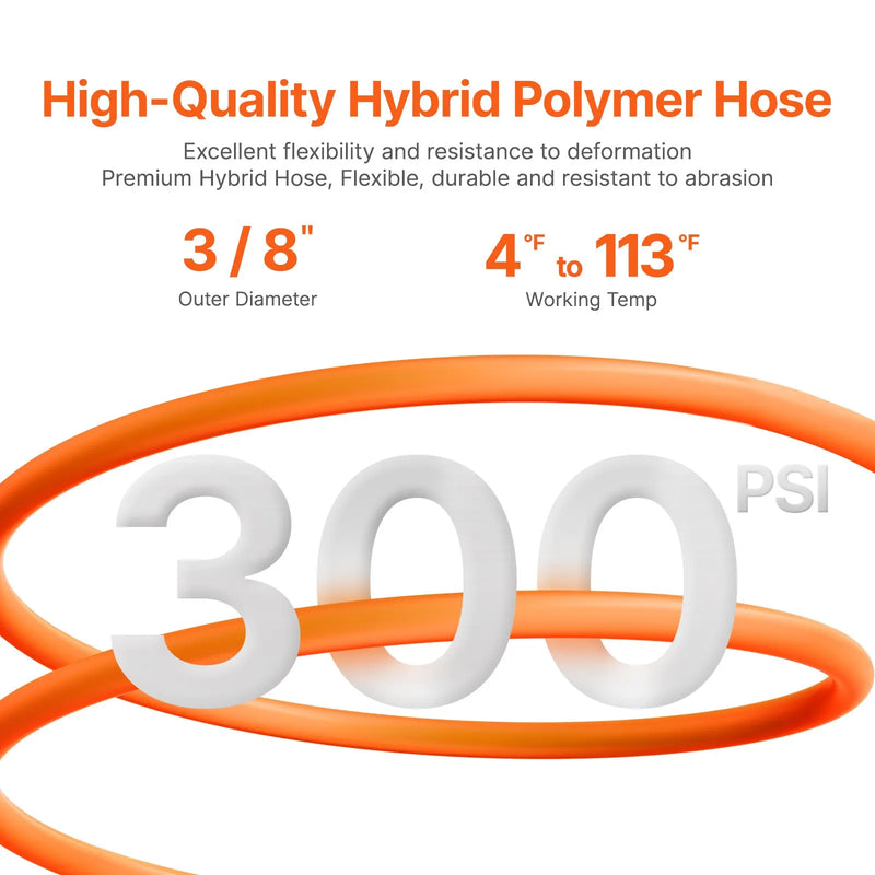 Gaisa šļūtenes spole, ievelkama, 9,53 mm, 15 m, hibrīda, ar korpusu, 20 bar / 300 PSI