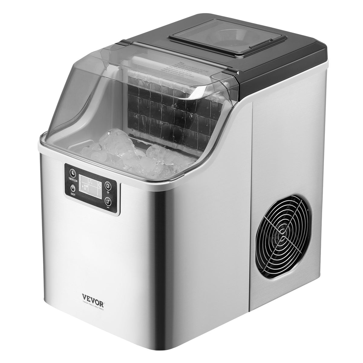 VEVOR Portable Countertop Ice Maker 20 kg/24 h with Self-Cleaning, Scoop and Basket