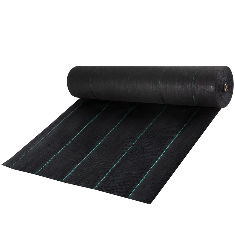 VEVOR Nezāļu ierobežošanas ainavu audums 0,91 x 91,4 m, 197 g/m² pastiprināts austs ģeotekstils dārzam un terasei, melns - ZEMLETES.LV