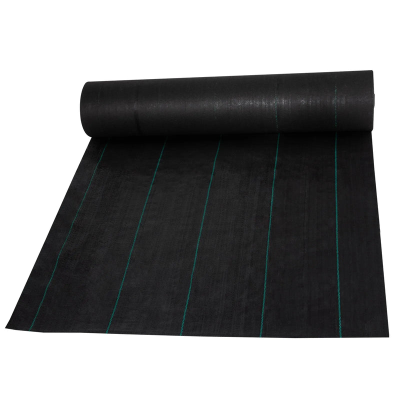 VEVOR Nezāļu ierobežošanas ainavu audums 0,91 x 91,4 m, 197 g/m² pastiprināts austs ģeotekstils dārzam un terasei, melns - ZEMLETES.LV
