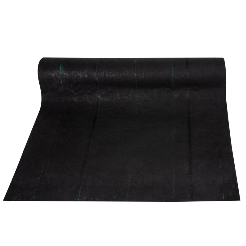 VEVOR dārza pretnezāļu ģeotekstila audums 197 g/m², 120 × 3048 cm, smagas noslodzes ainavu segums dārza zemes pārklājumam, melns - ZEMLETES.LV