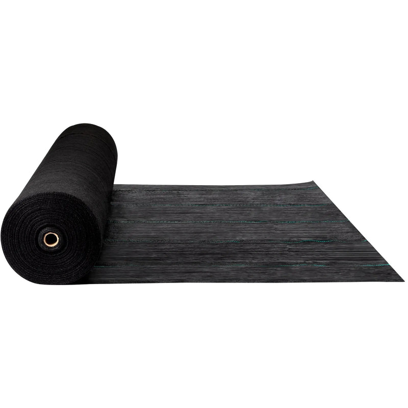 VEVOR dārza pretnezāļu ģeotekstila audums 197 g/m², 120 × 3048 cm, smagas noslodzes ainavu segums dārza zemes pārklājumam, melns - ZEMLETES.LV