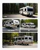 VEVOR universāls RV stabilizators piekabēm un kemperiem, regulējams augstums 304,8–711,2 mm, salokāms, samazina transportlīdzekļa šūpošanos, 1 gab.