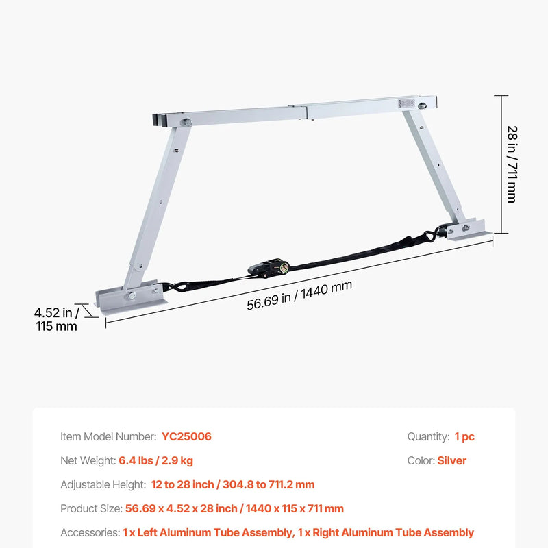 VEVOR universāls RV stabilizators piekabēm un kemperiem, regulējams augstums 304,8–711,2 mm, salokāms, samazina transportlīdzekļa šūpošanos, 1 gab.