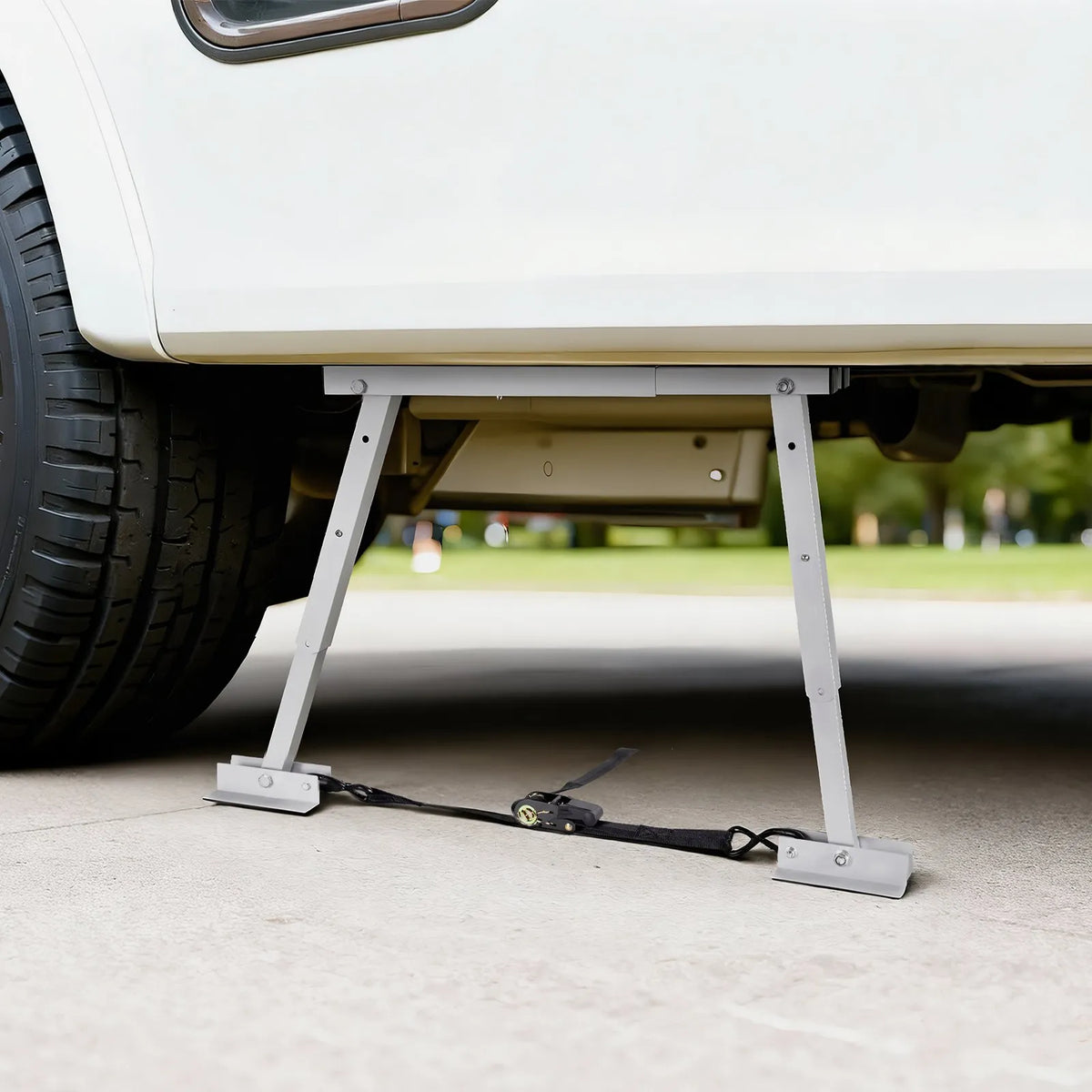 VEVOR Universal RV Stabiliser for Trailers and Campers, Adjustable Height 304.8–711.2 mm, Foldable, Reduces Vehicle Sway, 1 Piece