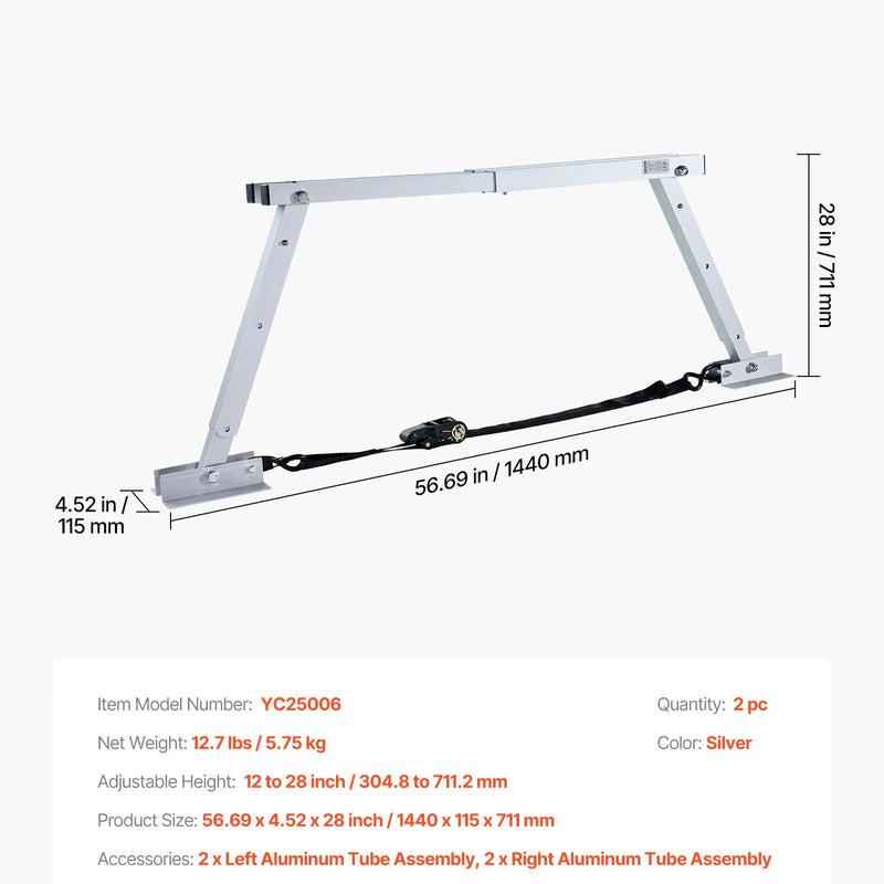 VEVOR universālais RV stabilizators piekabēm un kemperiem, salokāms RV bufera stabilizators ar regulējamu augstumu 30,5–71,1 cm, samazina kempera šūpošanos, 2 gab.