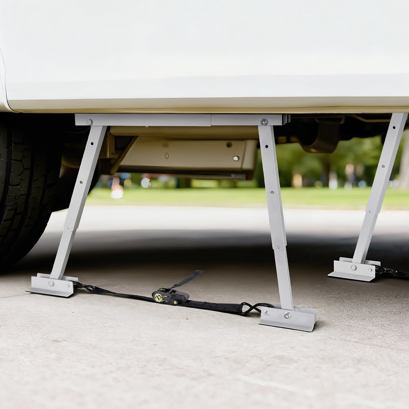 VEVOR universālais RV stabilizators piekabēm un kemperiem, salokāms RV bufera stabilizators ar regulējamu augstumu 30,5–71,1 cm, samazina kempera šūpošanos, 2 gab.