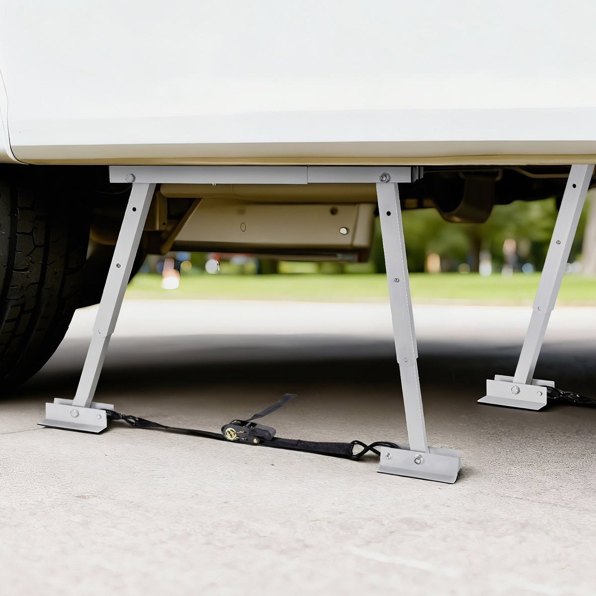 VEVOR universaalne matkaauto stabilisaator haagiste ja matkaautode jaoks, kokkupandav matkaauto kaitseraua stabilisaator reguleeritava kõrgusega 30,5–71,1 cm, vähendab matkaauto kõikumist, 2 tk.
