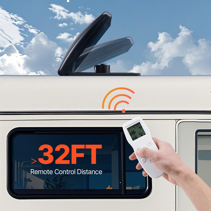 VEVOR 35 cm RV jumta ventilators ar 10 ātrumiem, reverso motoru un tālvadības pulti