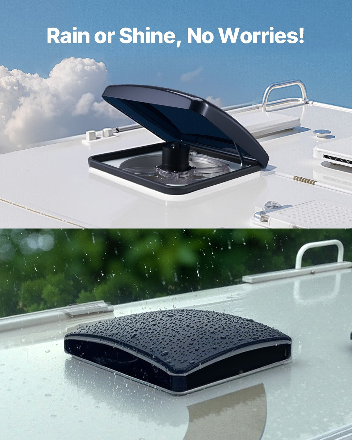 VEVOR 35 cm RV jumta ventilators ar 10 ātrumiem, reverso motoru un tālvadības pulti