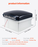 VEVOR 35,6 cm reversējamais RV jumta ventilators ar lietus pārsegu un elektriski paceļamu vāku