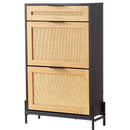 VEVOR pīts kurpju skapis ar 2 nolokāmiem pītiem nodalījumiem un 1 bīdāmu atvilktni, metāla kājas, šaurs ieejas skapis kurpēm, melns