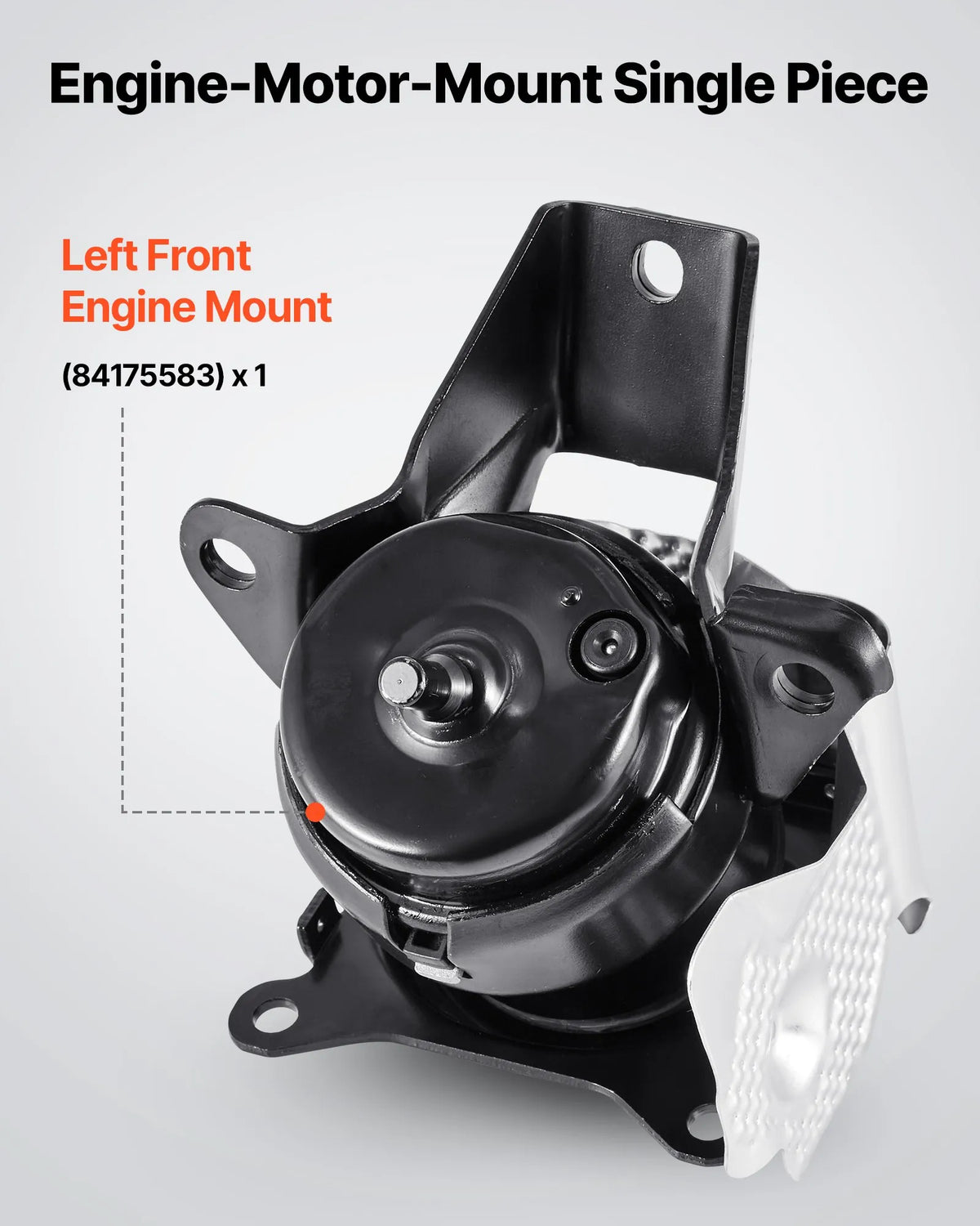 VEVOR Engine Motor Mount Replacement, Front Left Engine Mount, Compatible with Chevrolet Silverado 1500 2014–2018, 5.3L V8, Reinforced Aluminium Mount, Black