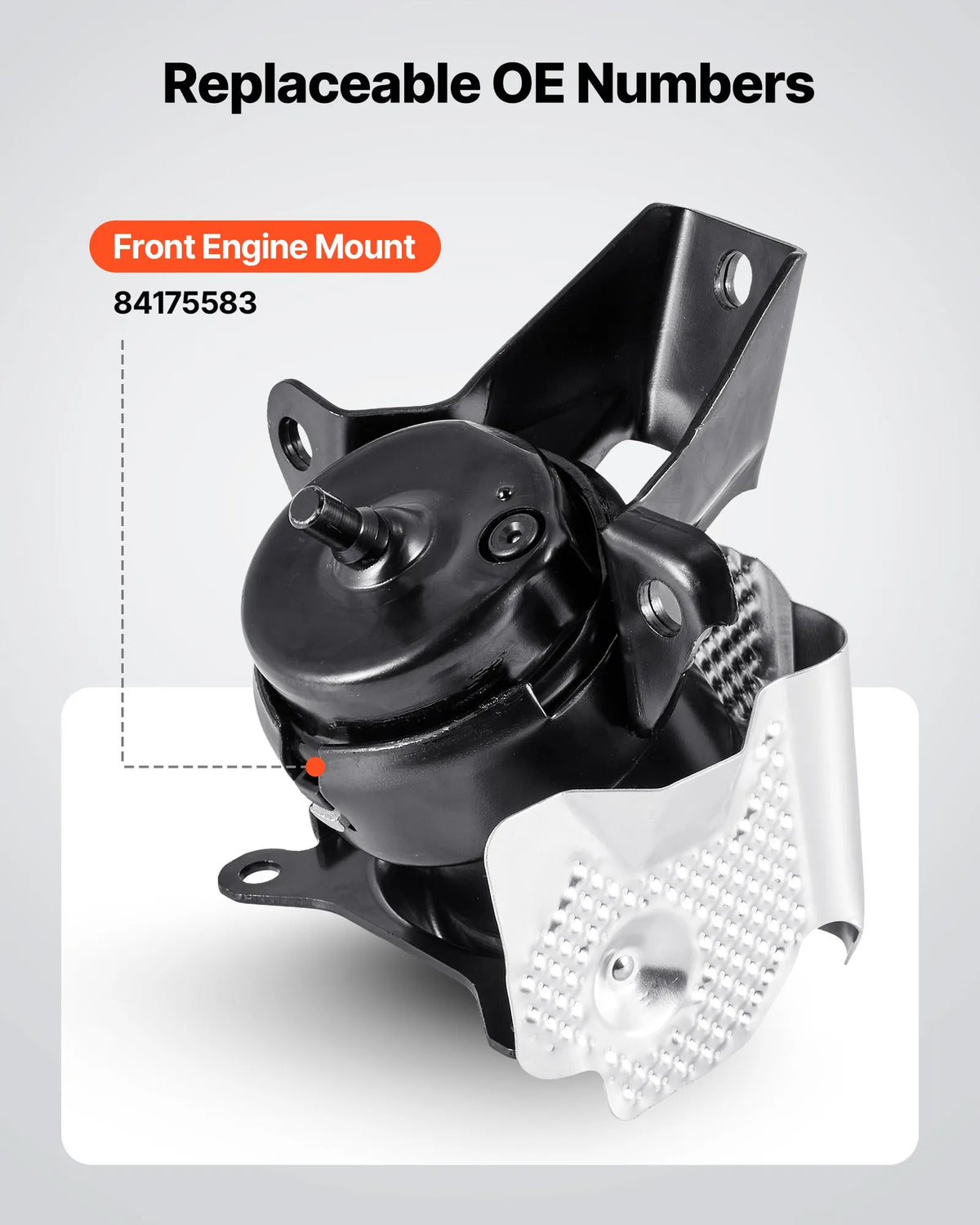 VEVOR Engine Motor Mount Replacement, Front Left Engine Mount, Compatible with Chevrolet Silverado 1500 2014–2018, 5.3L V8, Reinforced Aluminium Mount, Black