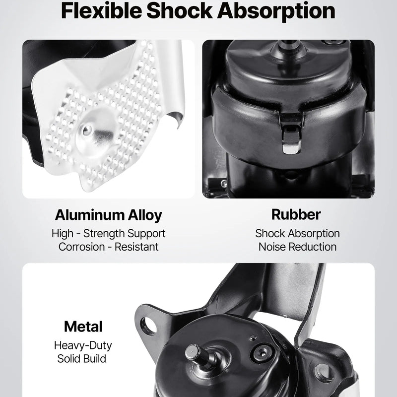 VEVOR dzinēja motora balsta nomaiņa, priekšējais kreisais dzinēja balsts, saderīgs ar Chevrolet Silverado 1500 2014–2018, 5,3 l V8, pastiprinātas konstrukcijas alumīnija balsts, melnā krāsā