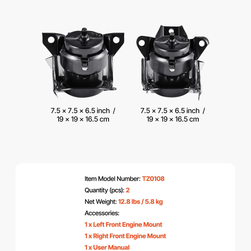 VEVOR dzinēja motora balstu nomaiņas komplekts, 2 gab., priekšējais kreisais un labais balsts, saderīgs ar Chevrolet Silverado 1500 2014–2018, 5,3 l V8, OE 84175582 un 84175583 nomaiņa