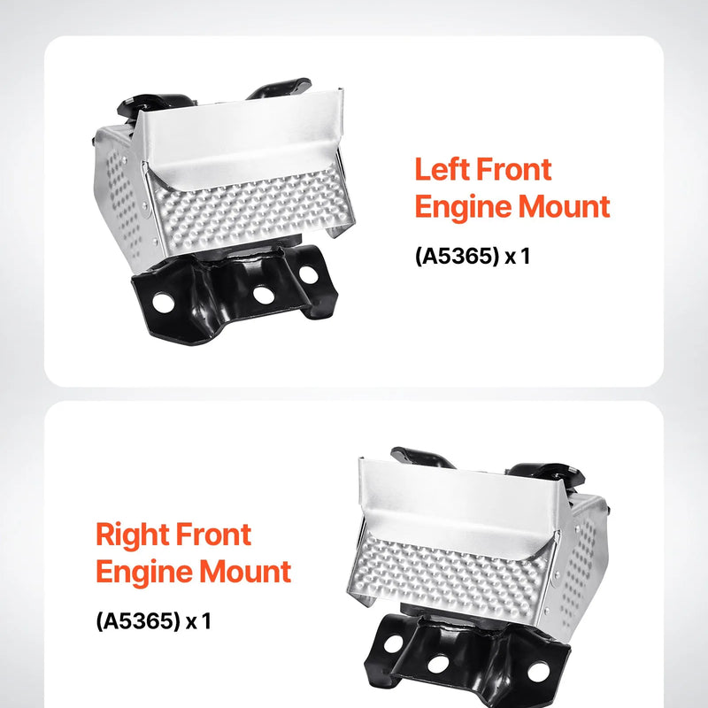 VEVOR dzinēja motora balstu nomaiņas komplekts, 2 gab., saderīgs ar Chevrolet Silverado 1500 2007–2013, 5.3L V8, priekšējie kreisais un labais balsts, OE A5365 nomaiņa