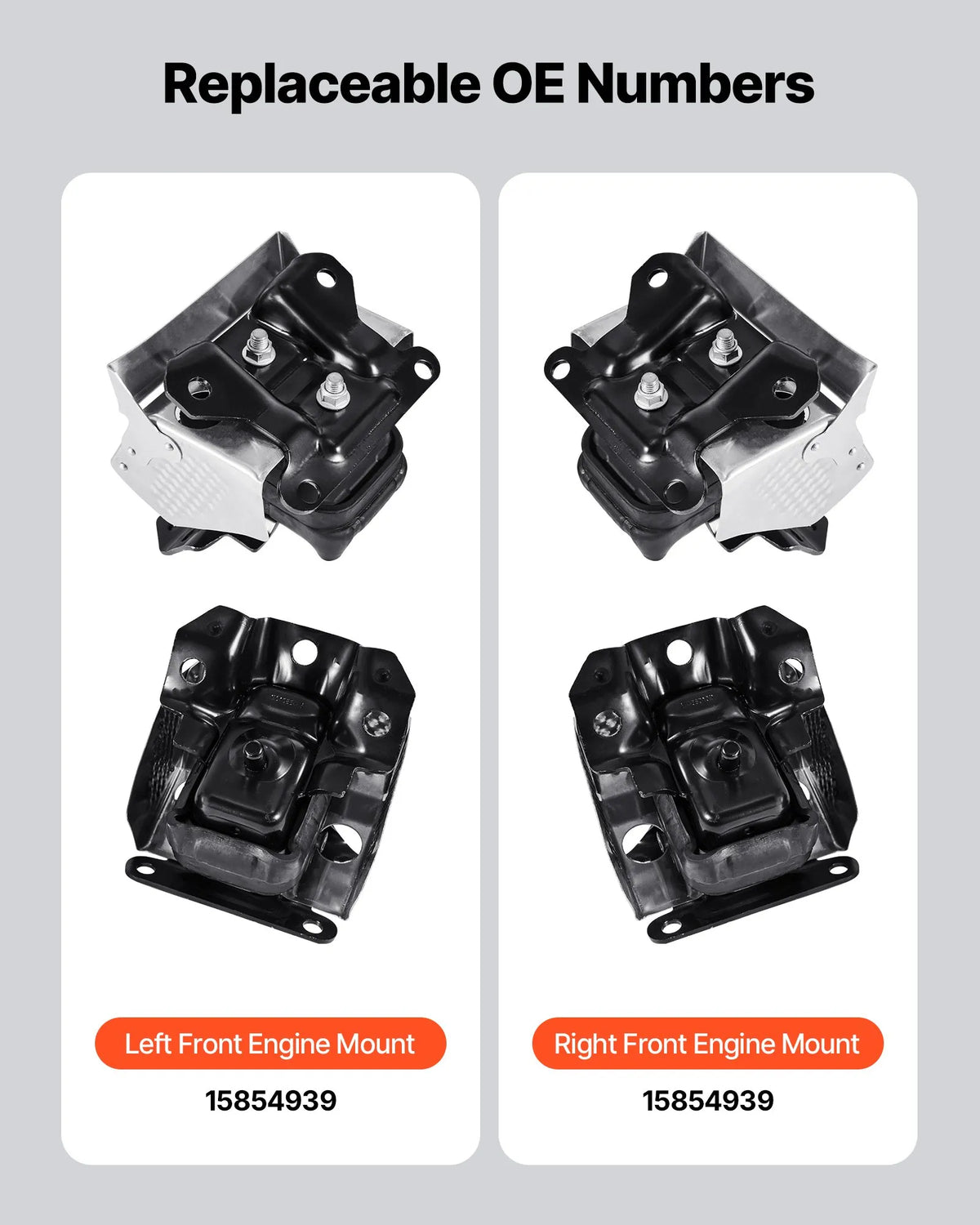 VEVOR dzinēja motora balstu nomaiņas komplekts, 2 gab., saderīgs ar Chevrolet Silverado 1500 2007–2013, 5.3L V8, priekšējie kreisais un labais balsts, OE A5365 nomaiņa