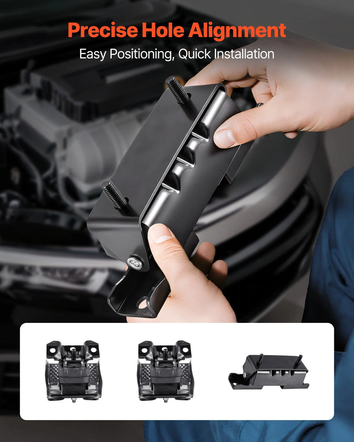 VEVOR Engine and Transmission Mount Kit, 3 Pieces, Compatible with 2007-2013 Chevrolet Silverado 1500 5.3L V8, OE Replacement A5365, A5365, A2638, Provides Safe and Stable Support