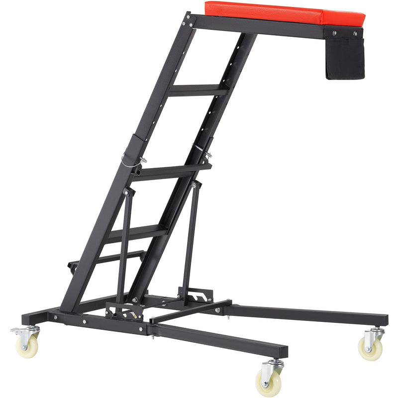 VEVOR Augšējais Auto Ratiņkrēsls, Regulējams 108–165 cm, 181 kg, 4 Grozāmie Riteņi, Polsterēta Platforma, Salokāms, Piemērots Garāžai un Remontdarbiem