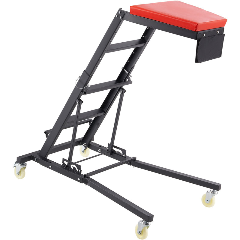 VEVOR Augšējais Auto Ratiņkrēsls, Regulējams 108–165 cm, 181 kg, 4 Grozāmie Riteņi, Polsterēta Platforma, Salokāms, Piemērots Garāžai un Remontdarbiem