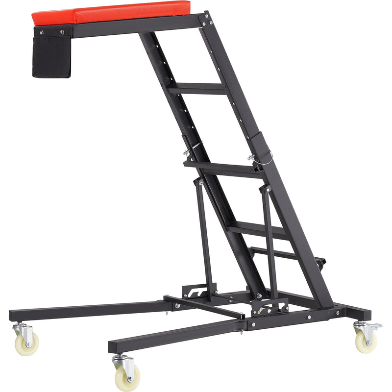 VEVOR Augšējais Auto Ratiņkrēsls, Regulējams 108–165 cm, 181 kg, 4 Grozāmie Riteņi, Polsterēta Platforma, Salokāms, Piemērots Garāžai un Remontdarbiem