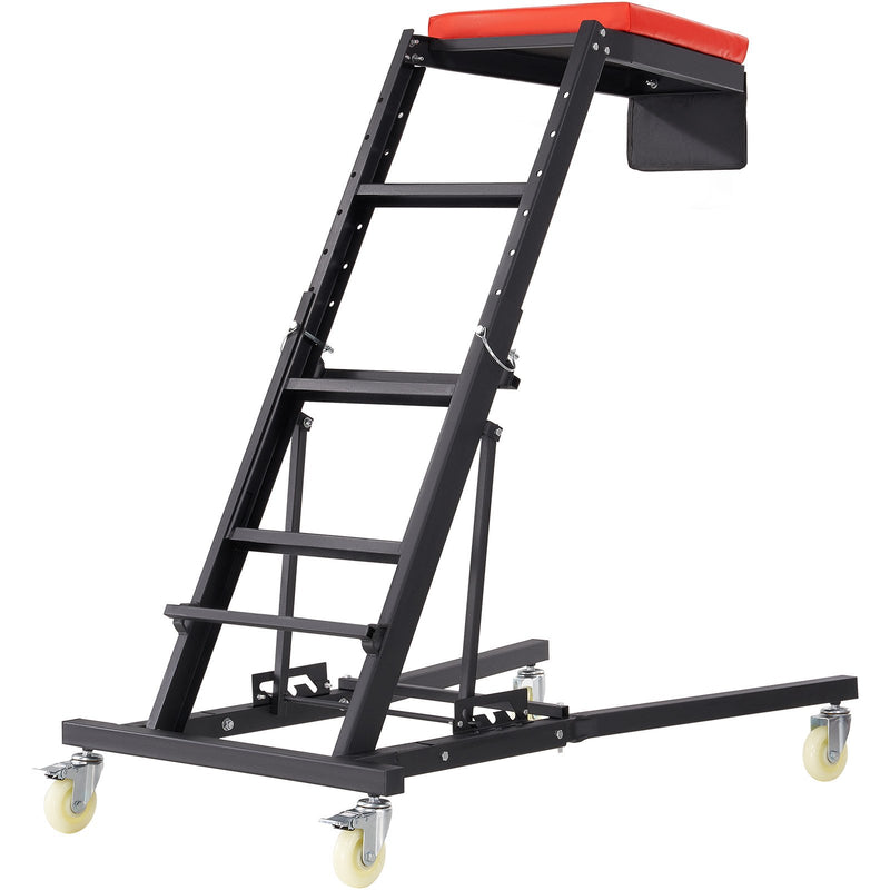 VEVOR Augšējais Auto Ratiņkrēsls, Regulējams 108–165 cm, 181 kg, 4 Grozāmie Riteņi, Polsterēta Platforma, Salokāms, Piemērots Garāžai un Remontdarbiem