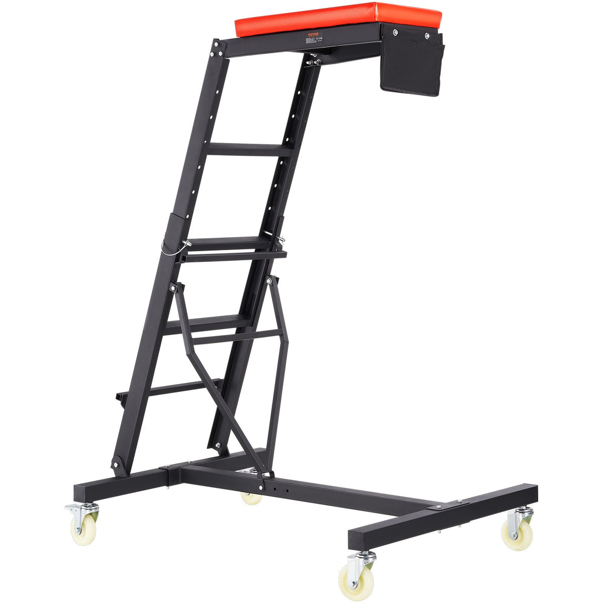 VEVOR Augstais Auto Remonta Ratiņkrēsls, Regulējams 126-192 cm, 181 kg, 4 Grozāmie Riteņi, Salokāms, Smagai Slodzei