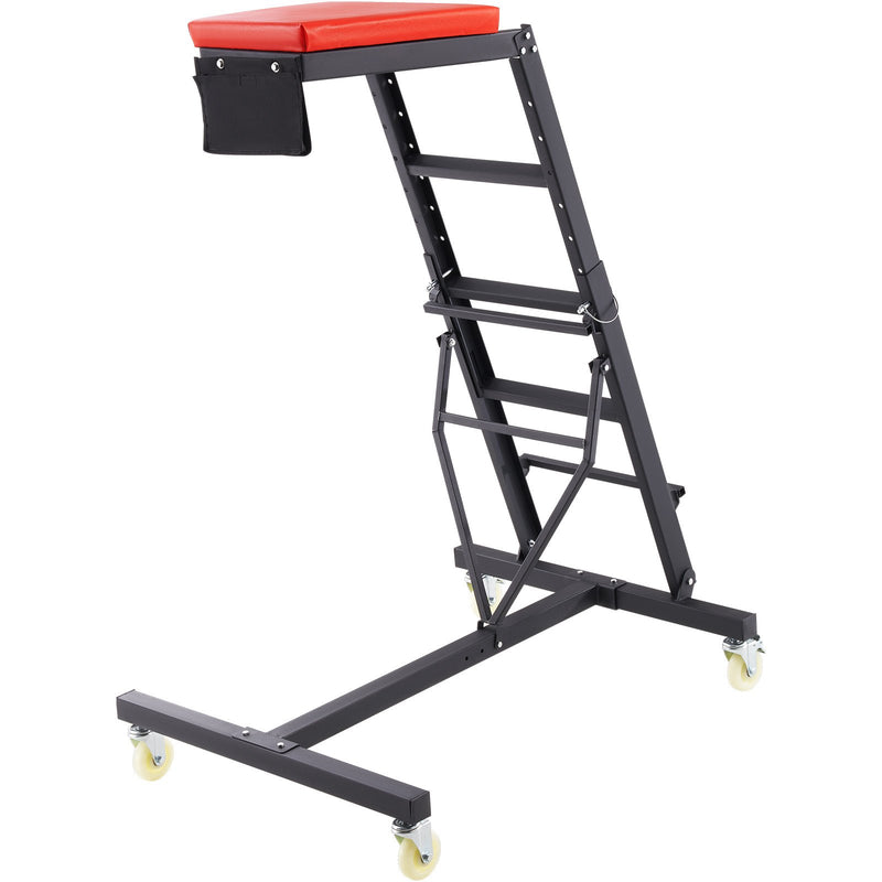 VEVOR Augstais Auto Remonta Ratiņkrēsls, Regulējams 126–192 cm, 181 kg, 4 Grozāmie Riteņi, Salokāms, Smagai Slodzei