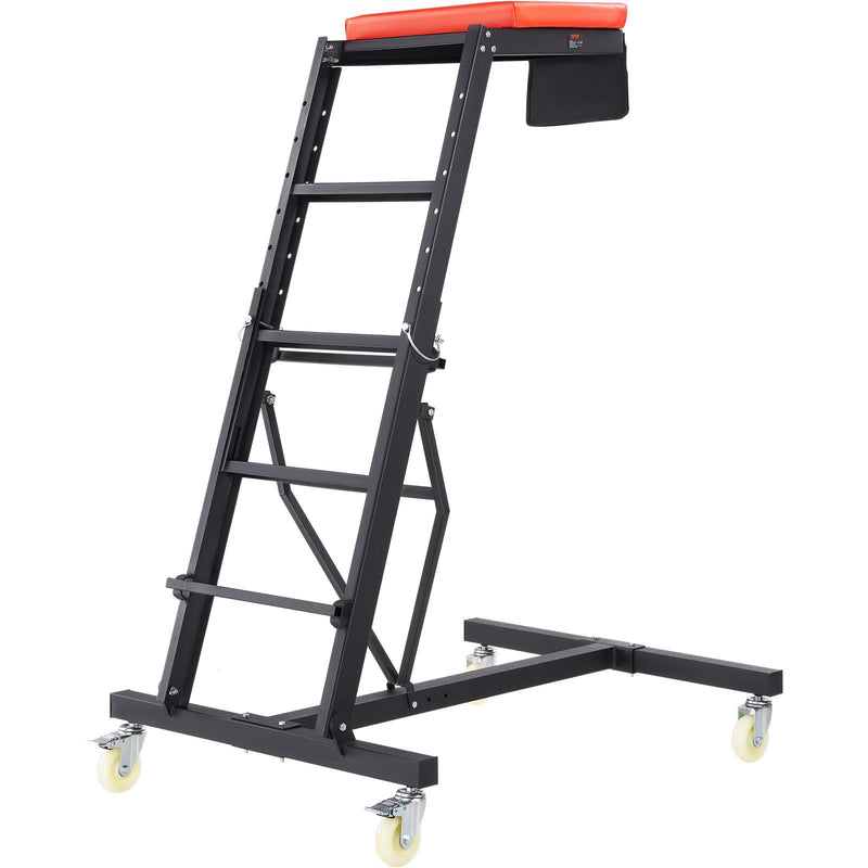 VEVOR Augstais Auto Remonta Ratiņkrēsls, Regulējams 126–192 cm, 181 kg, 4 Grozāmie Riteņi, Salokāms, Smagai Slodzei