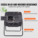 VEVOR Komposta Kaste, 43 Gal Divu Kameru Kompostēšanas Tumbleris, Liels Rotējošs Kompostētājs ar 2 Slīdošām Durvīm un Tērauda Rāmi, BPA Bezmaksas Dārzam, Virtuvei, Ārā